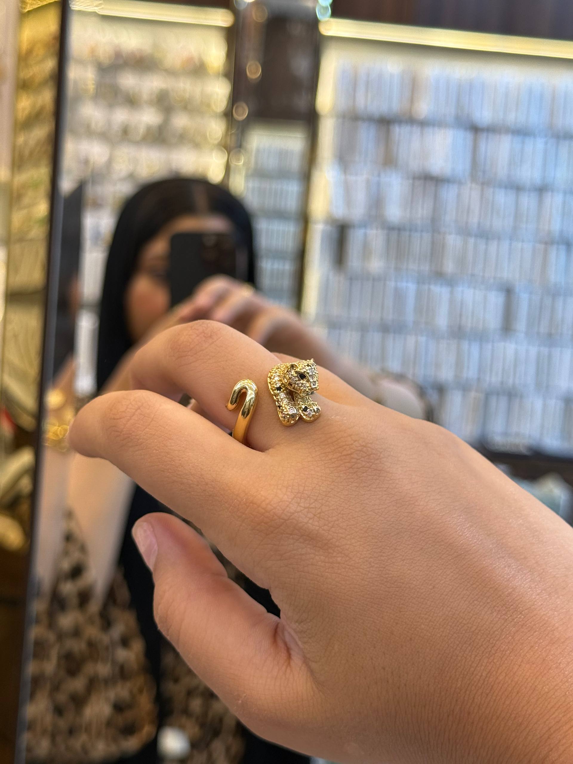 خاتم تايجر جولد بلايتد – ستانلس ستيل - الصورة 2