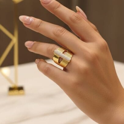 خاتم ماسك جولد بفصوص